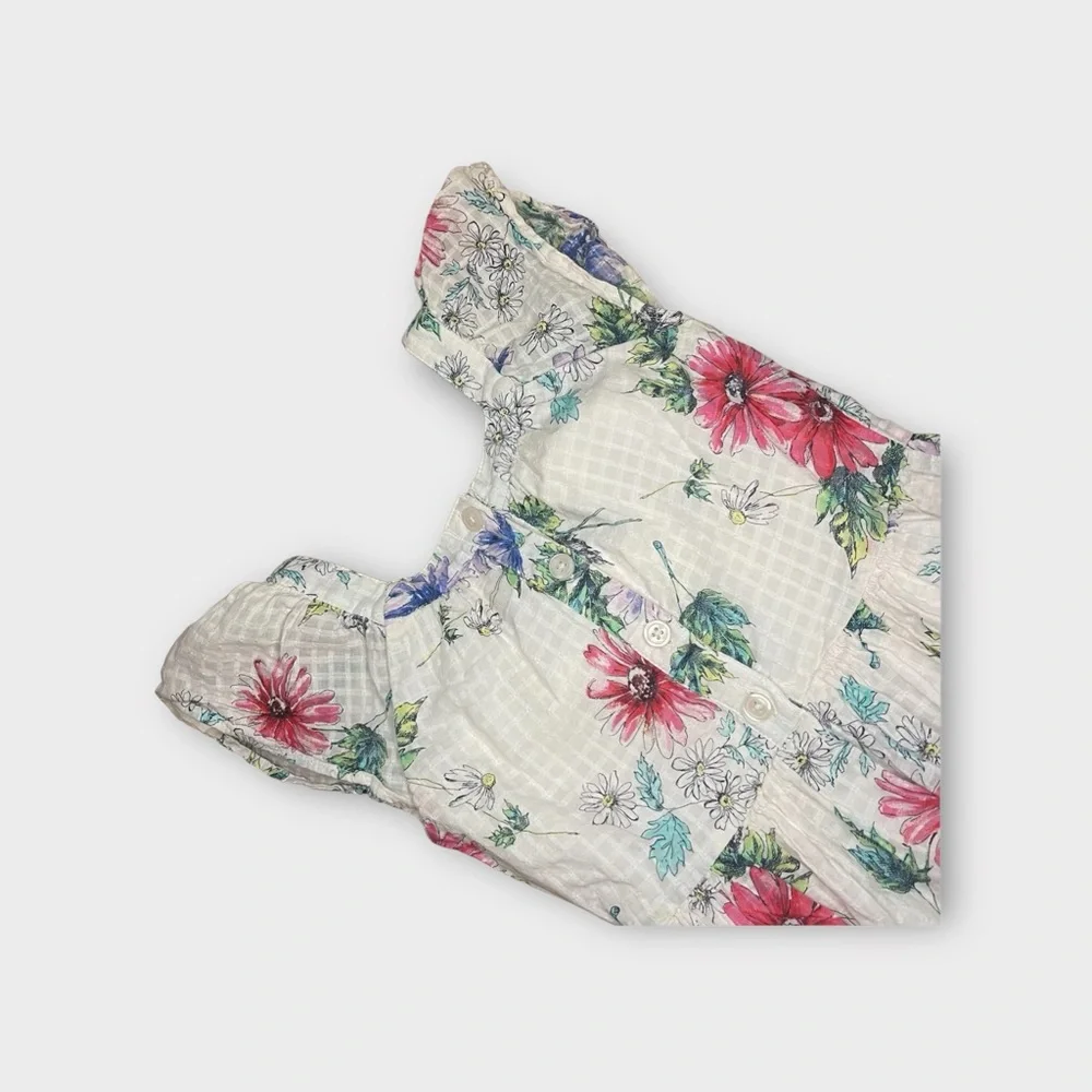 Gap Cap Sleeve Pink & Purple Floral Pattern Dress